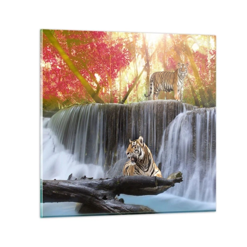 Schilderen op glas - Surrealistisch landschap - 40x40 cm