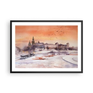 Poster in een zwarte lijst - Koninklijke zonsondergang - 70x50 cm