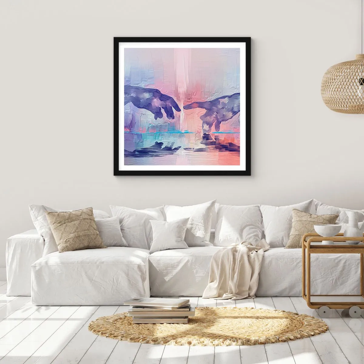 Poster in een zwarte lijst - Goddelijke levensvonk - 40x40 cm