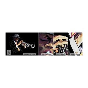 Fotobehang Monster Premium Canvas - Charme van oude school - Muziek, Jazz, Trompet - 100x30 cm