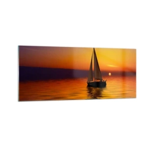 Schilderen op glas - Hoe stil is het hier in de schemering... - 100x40 cm