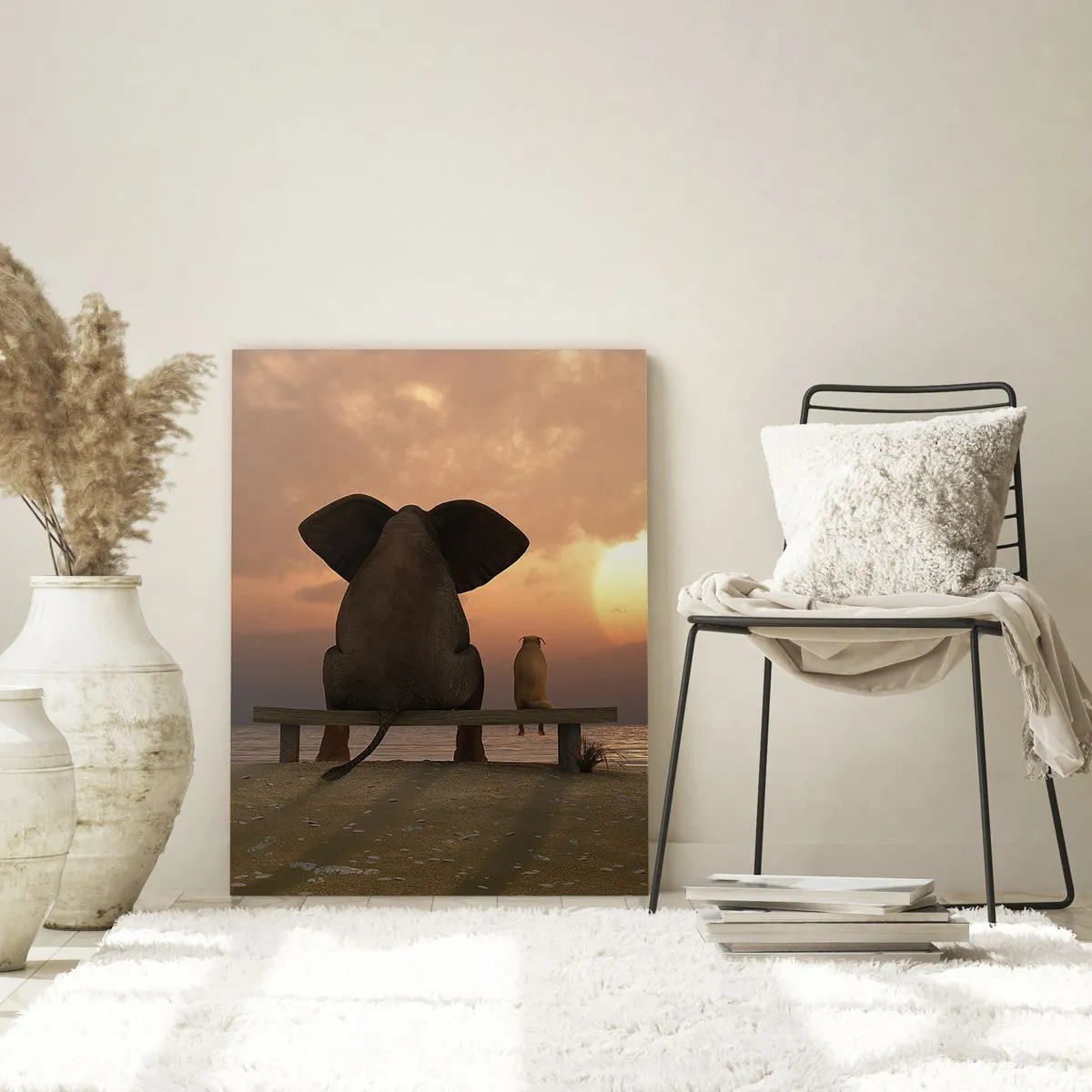 Schilderen op glas - Het is goed om samen stil te zijn - 50x70 cm