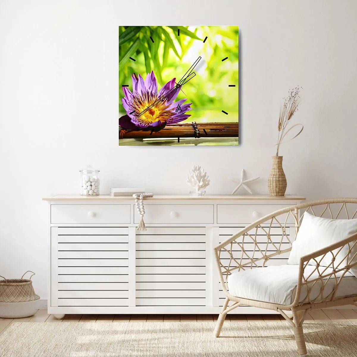 Wandklok - Klok - In de Aziatische zon - 30x30 cm