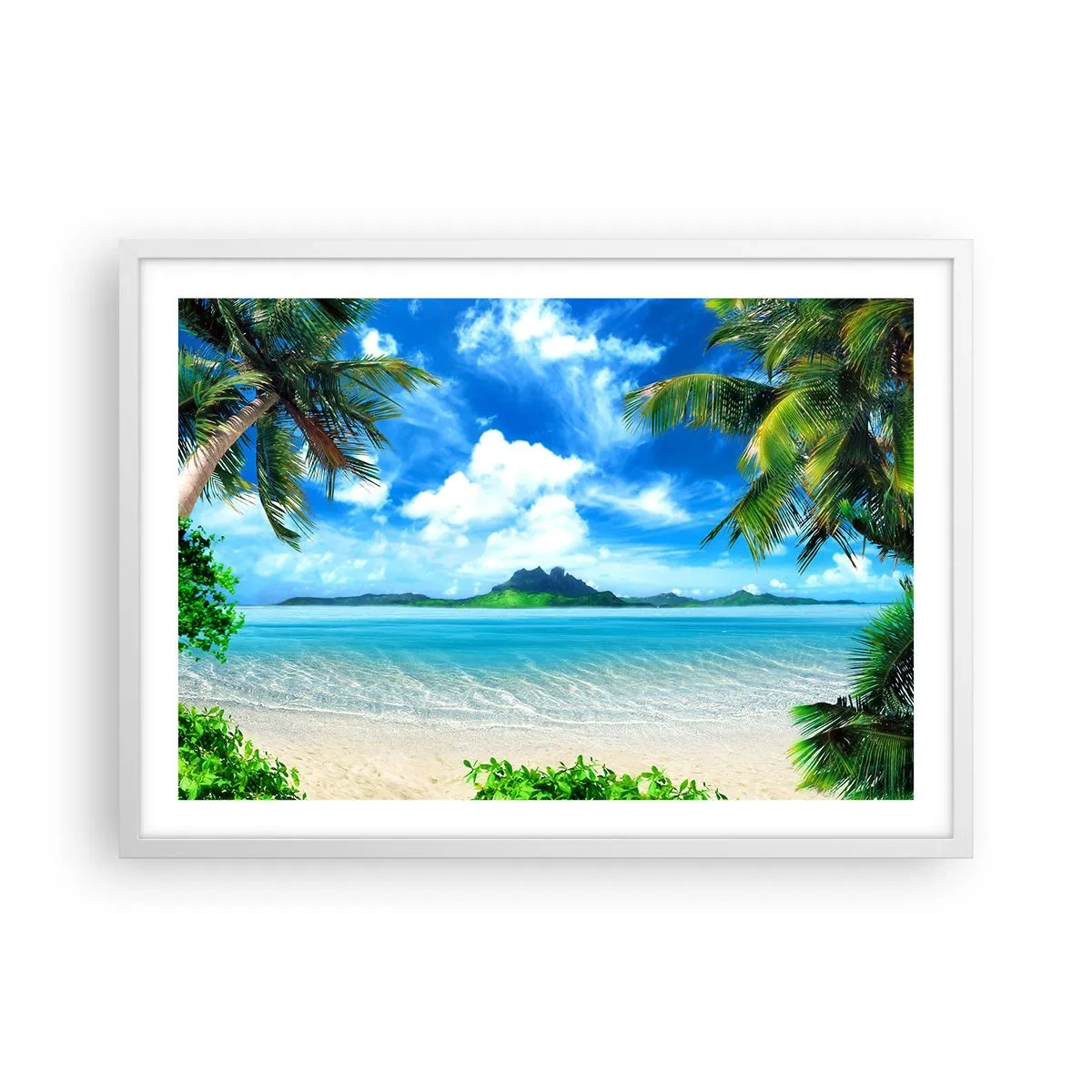 Poster in een witte lijst - Het azuur van de tropen - 70x50 cm