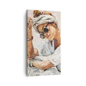 Schilderen op canvas - Portret in de volle zon - 45x80 cm