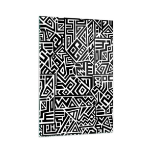 Schilderen op glas - Pre-Columbiaanse compositie - 80x120 cm