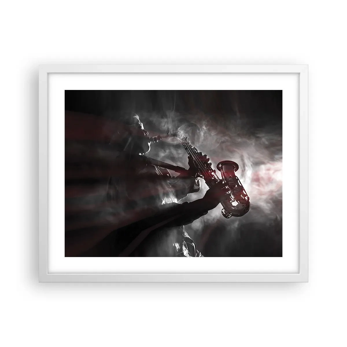Poster in een witte lijst - In de dampen van jazz - 50x40 cm