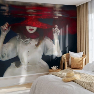 Fotobehang Premium Canvas - Hatelijke godin in de Slavische mythologie - Abstractie, Vrouw In Een Hoed, Deel - 500x350 cm