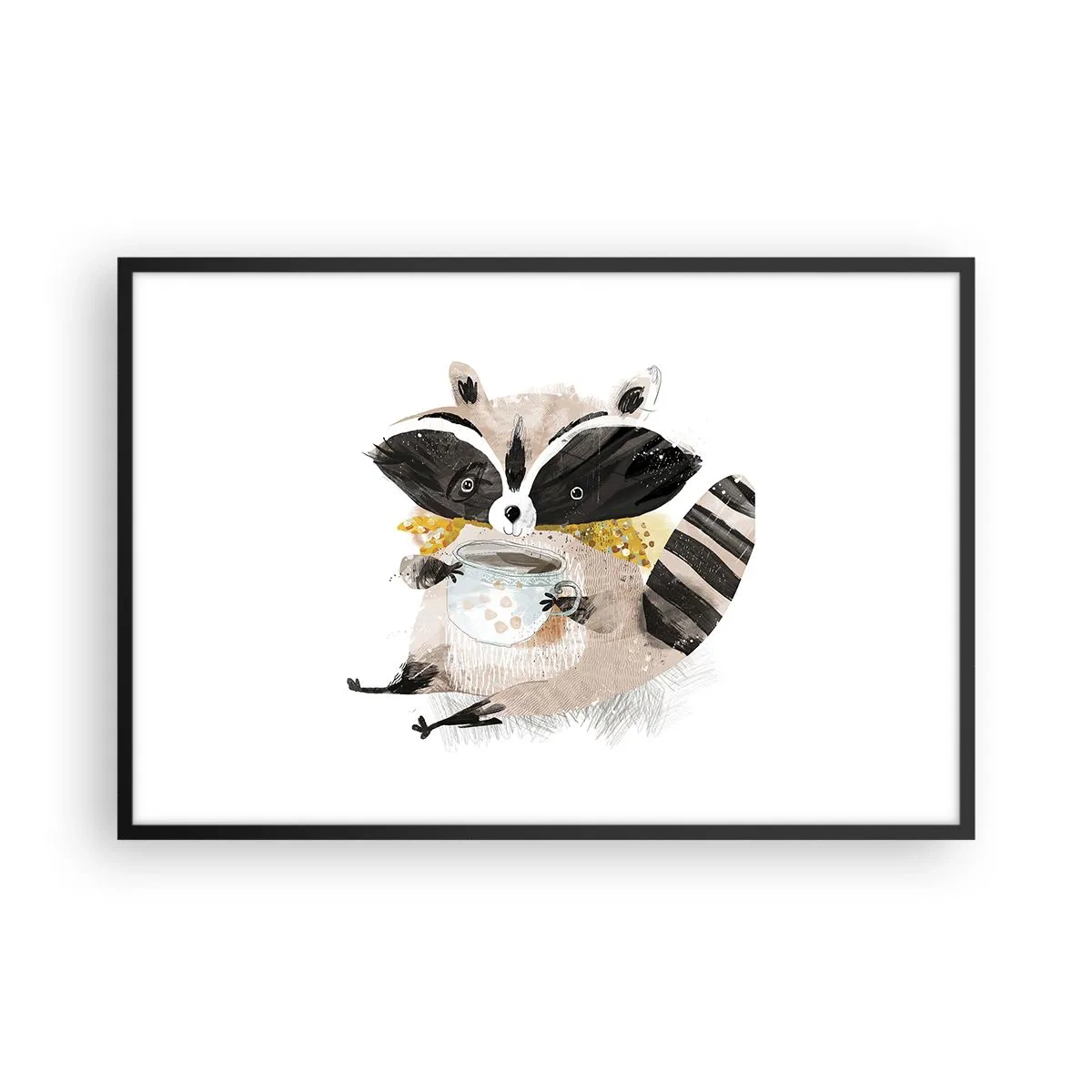 Poster in een zwarte lijst - Mijn vriend de wasbeer - 91x61 cm