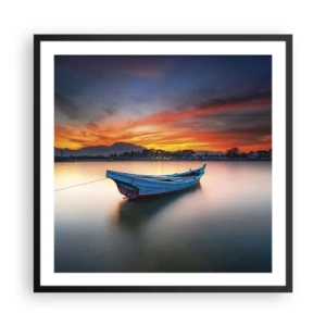 Poster in een zwarte lijst - Een goede nacht komt eraan - 60x60 cm