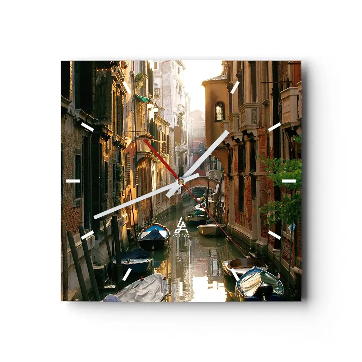 Wandklok - Klok - In een Venetiaans steegje - 30x30 cm