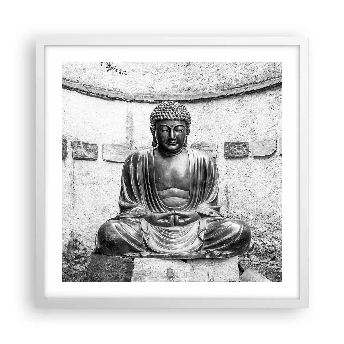 Poster in een witte lijst - Aan de bron van vrede - 50x50 cm