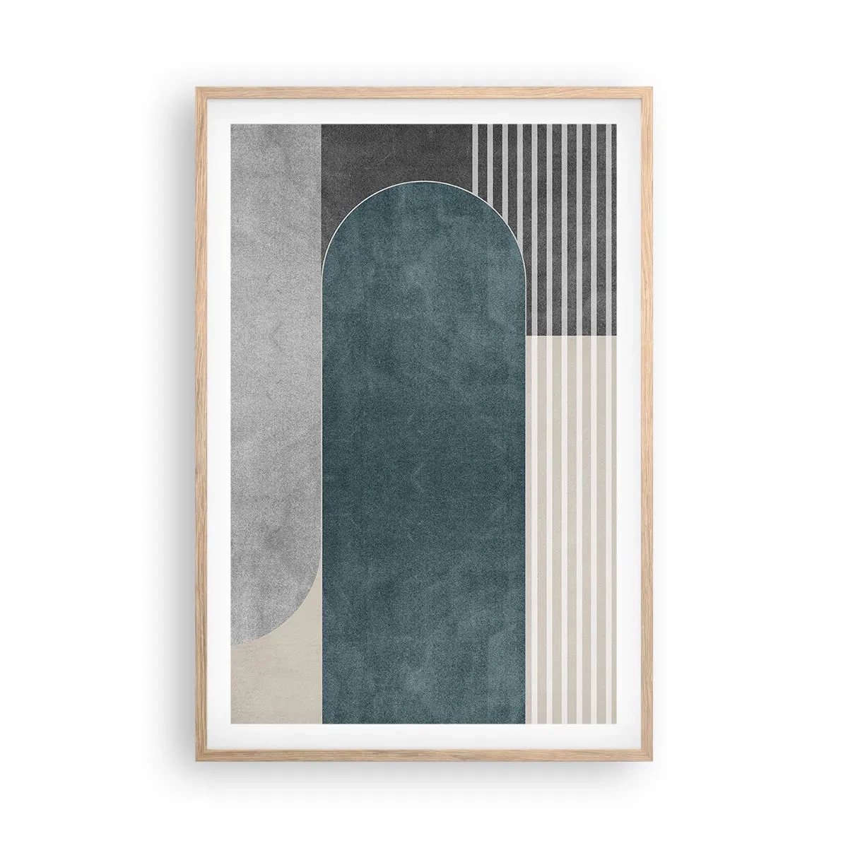 Een poster in een licht eiken lijst - Compositie op niveau - 61x91 cm