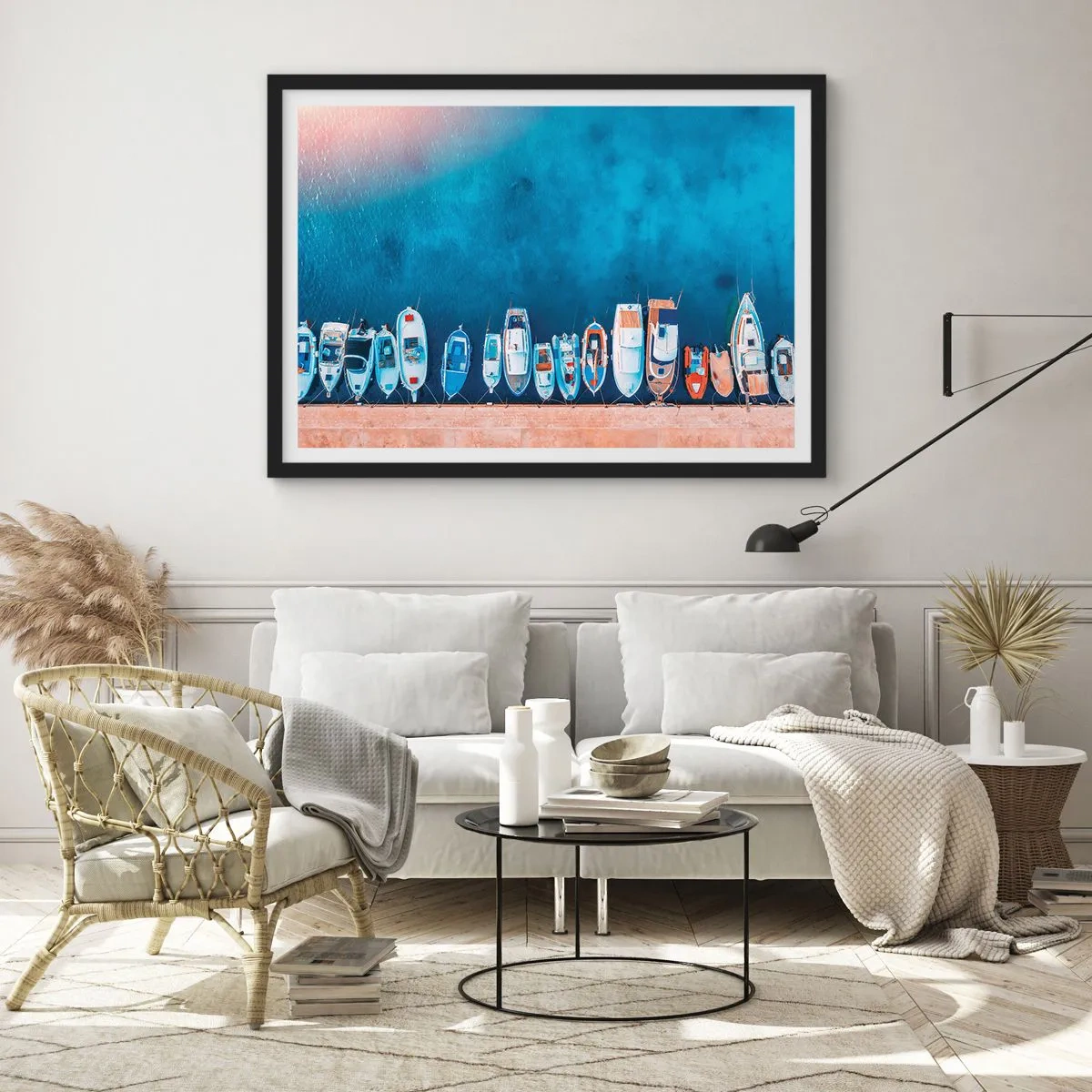 Poster in een zwarte lijst - In één rij - 100x70 cm