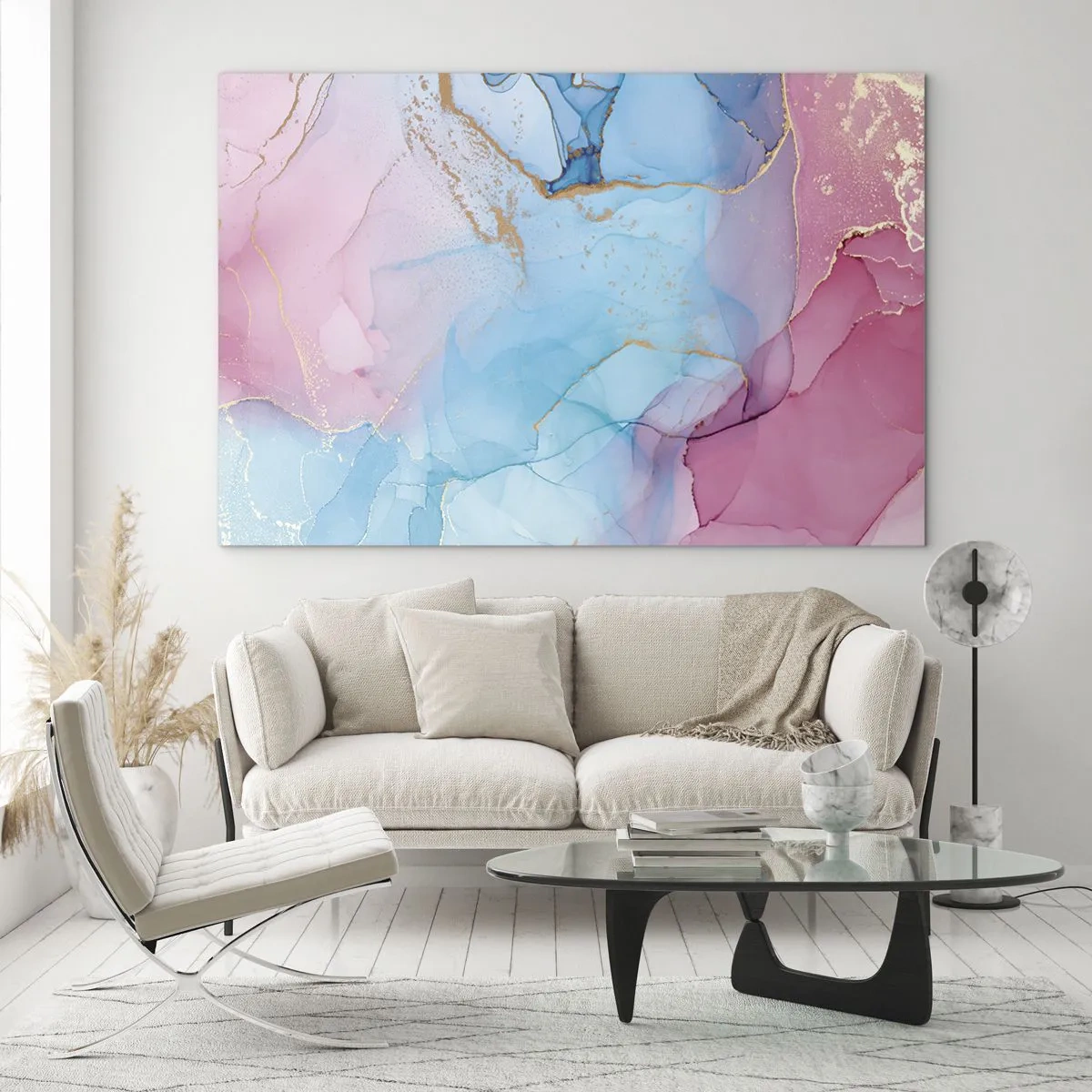 Schilderen op glas - Ontmoeting en interpenetratie - 100x70 cm