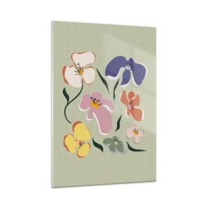 Schilderen op glas - Viooltjes welkom - 50x70 cm