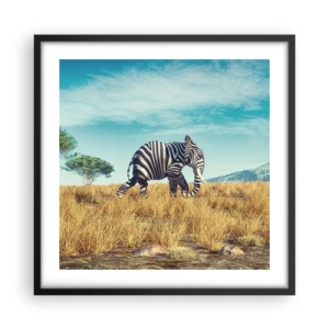 Poster in een zwarte lijst - Grijs is niet meer in de mode - 50x50 cm