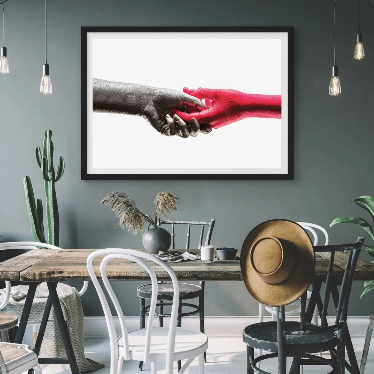 Poster in een zwarte lijst - Samen, hoewel anders - 91x61 cm