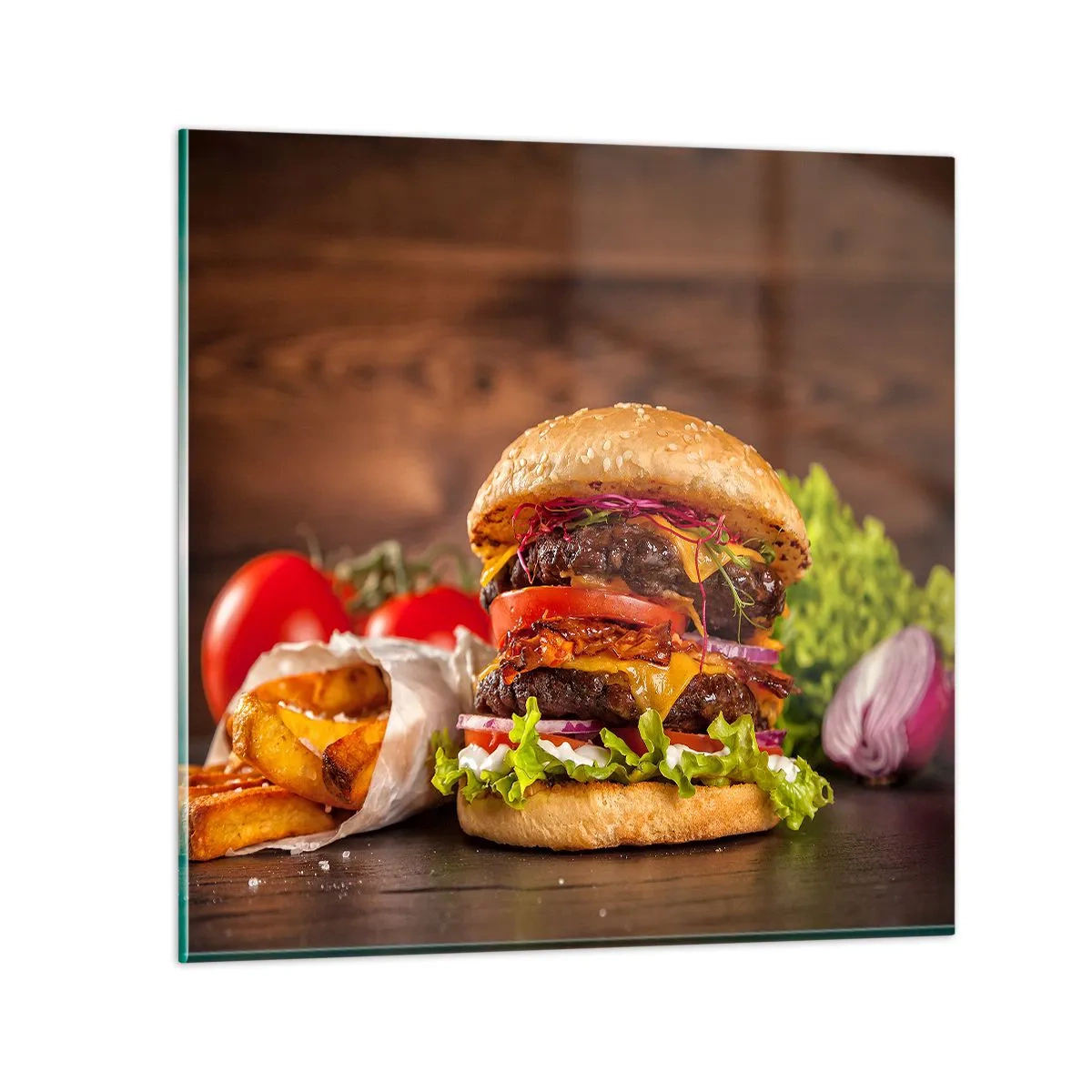 Schilderen op glas - Verboden fruit - 50x50 cm