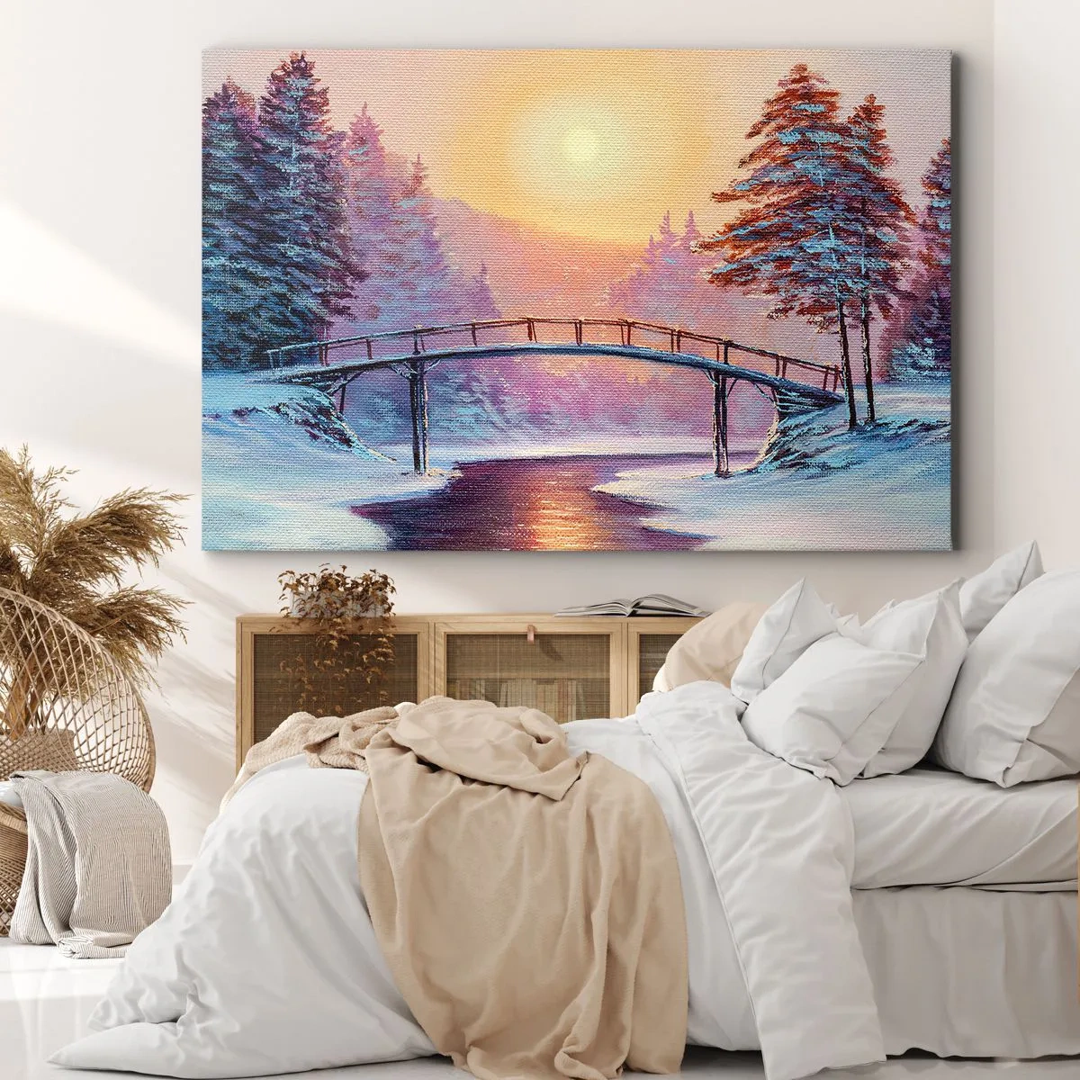 Schilderen op canvas - Vier seizoenen - winter - 120x80 cm