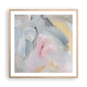Een poster in een licht eiken lijst - In een pastelkleurige wereld - 60x60 cm