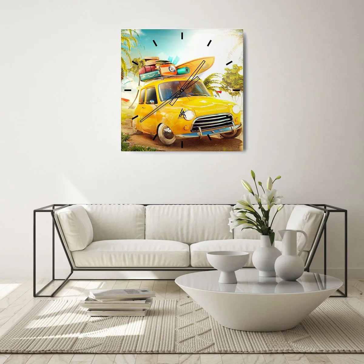 Wandklok - Klok - Een reis voor meer dan één glimlach - 40x40 cm