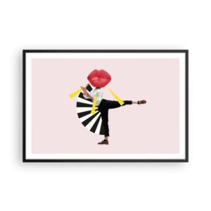 Poster in een zwarte lijst - Surrealistische pop-art - 91x61 cm