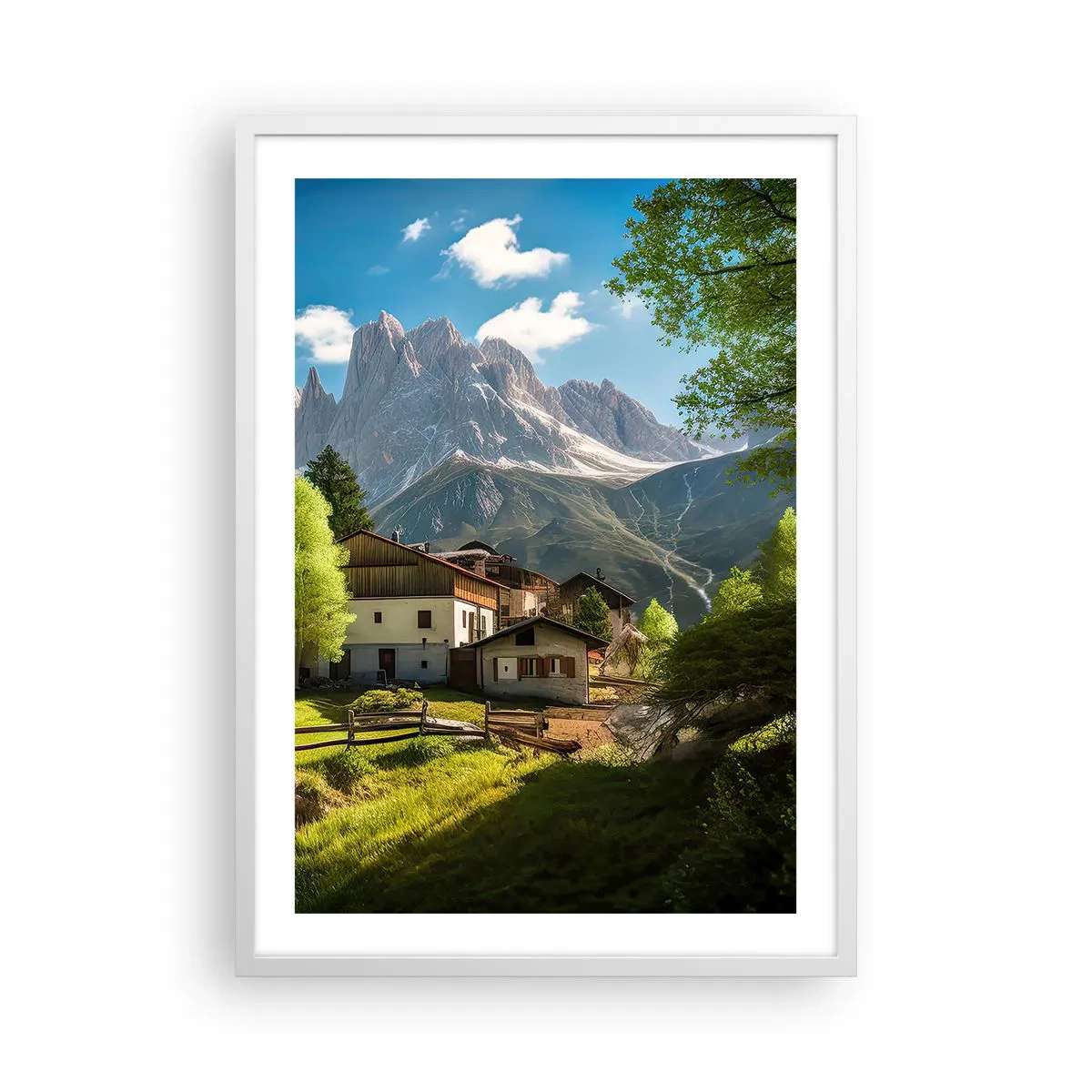 Poster in een witte lijst - Alpine idylle - 50x70 cm