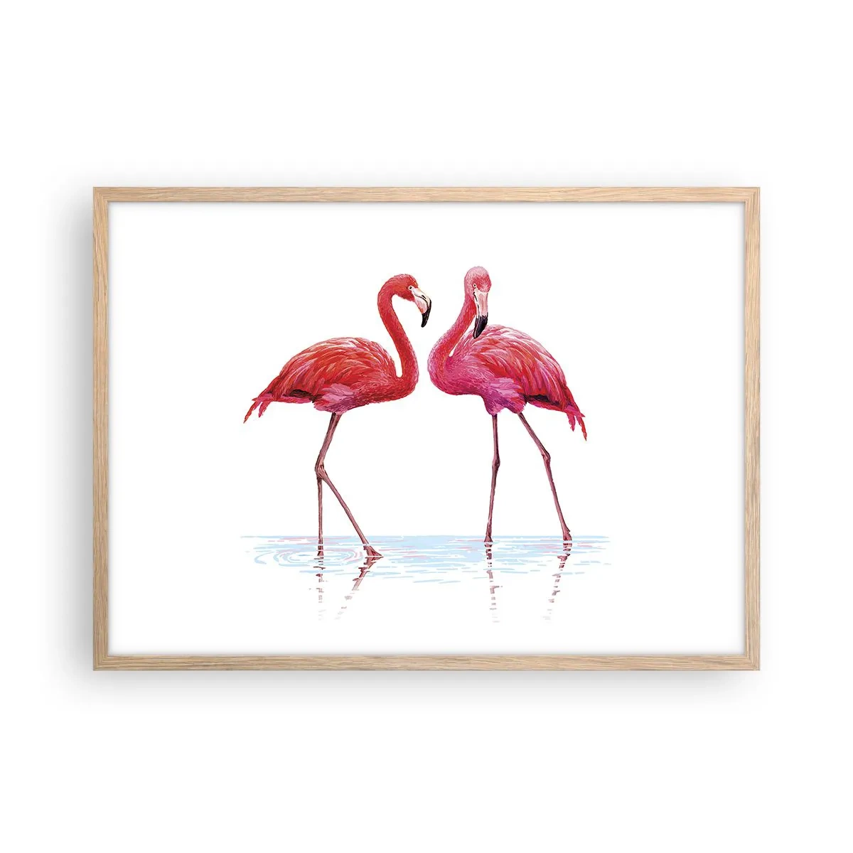Een poster in een licht eiken lijst - Roze randez-vous - 70x50 cm