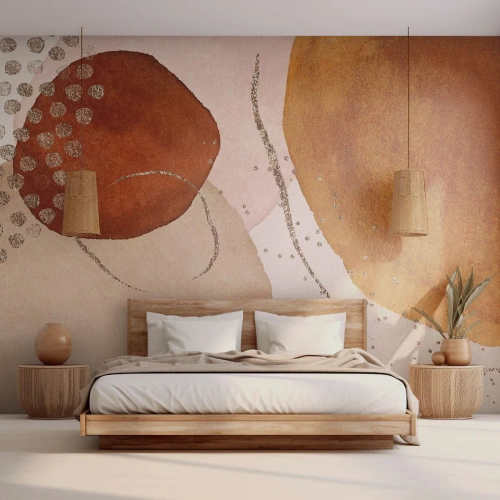 Fotobehang op maat Premium Sand - Rondheid en beweging - Abstractie, Deel, Modern patroon
