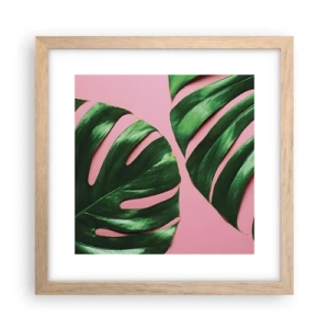 Een poster in een licht eiken lijst - Groene rendez-vous - 30x30 cm