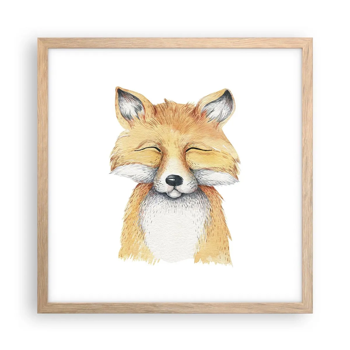 Een poster in een licht eiken lijst - Vossenstemmingen - 40x40 cm