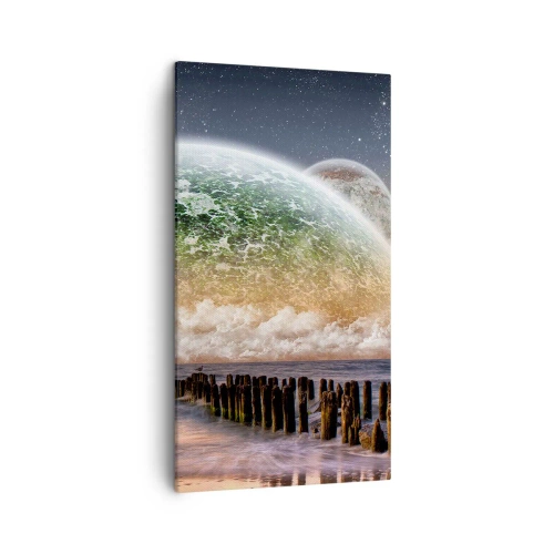 Schilderen op canvas - En de wereld kwam uit het water - 45x80 cm