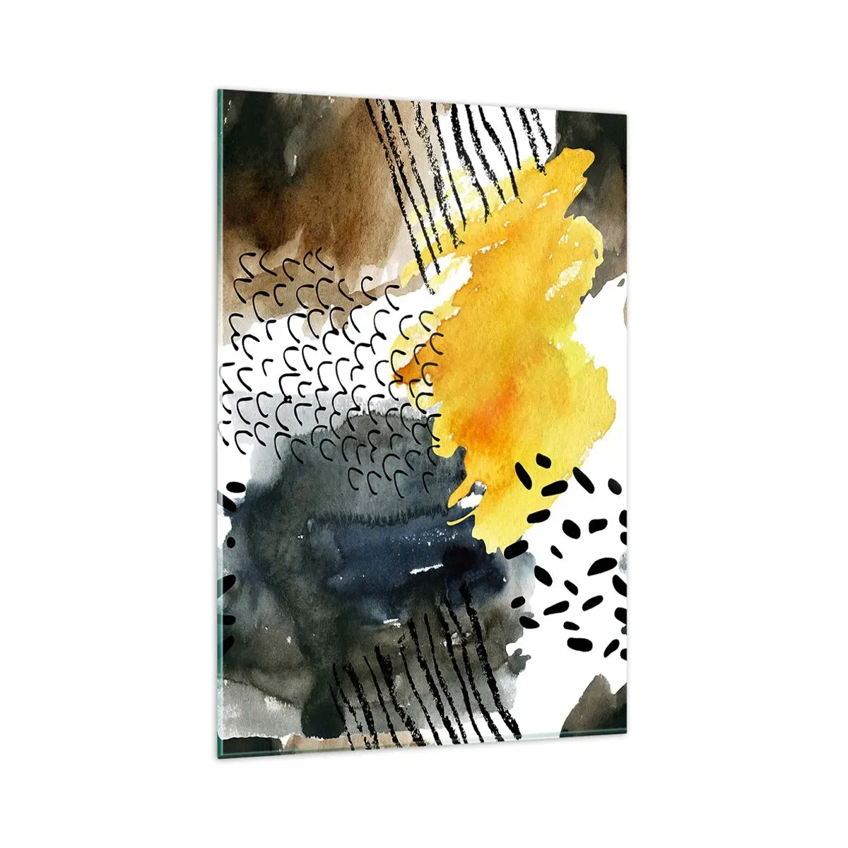 Schilderen op glas - Een ontmoeting van de elementen - 80x120 cm