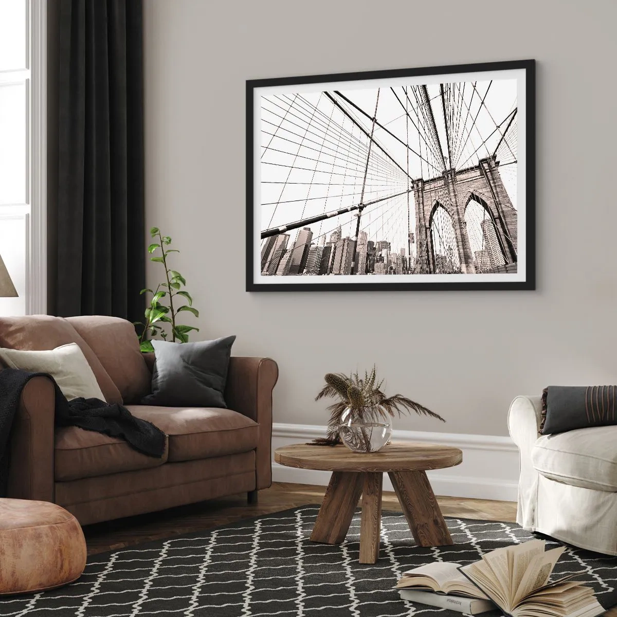 Poster in een zwarte lijst - Kathedraal van New York - 40x30 cm