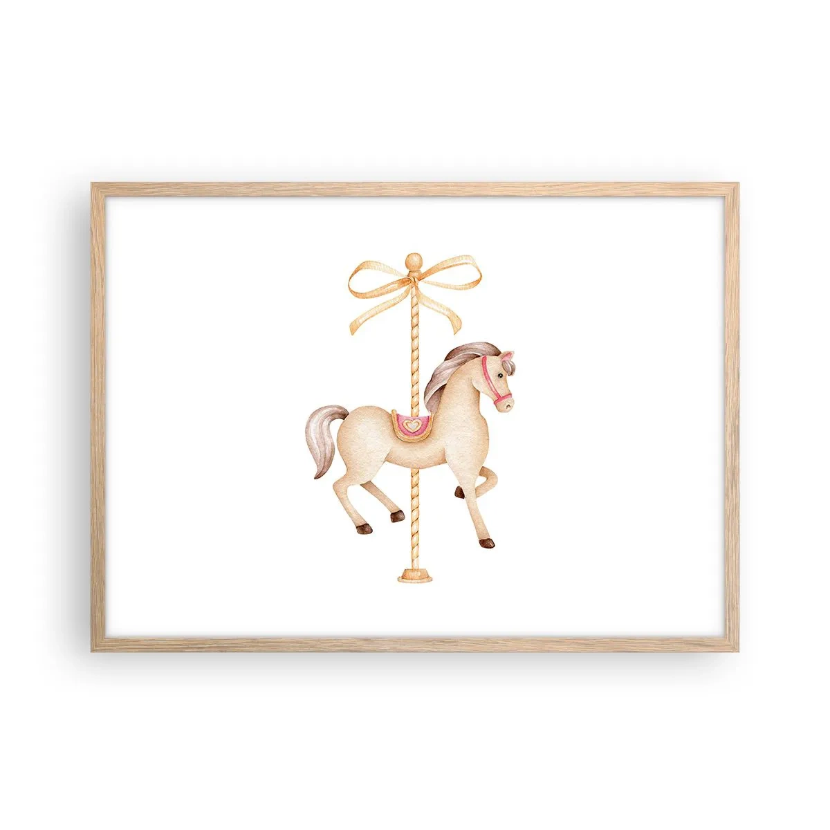Een poster in een licht eiken lijst - Een sierlijke draf - 70x50 cm