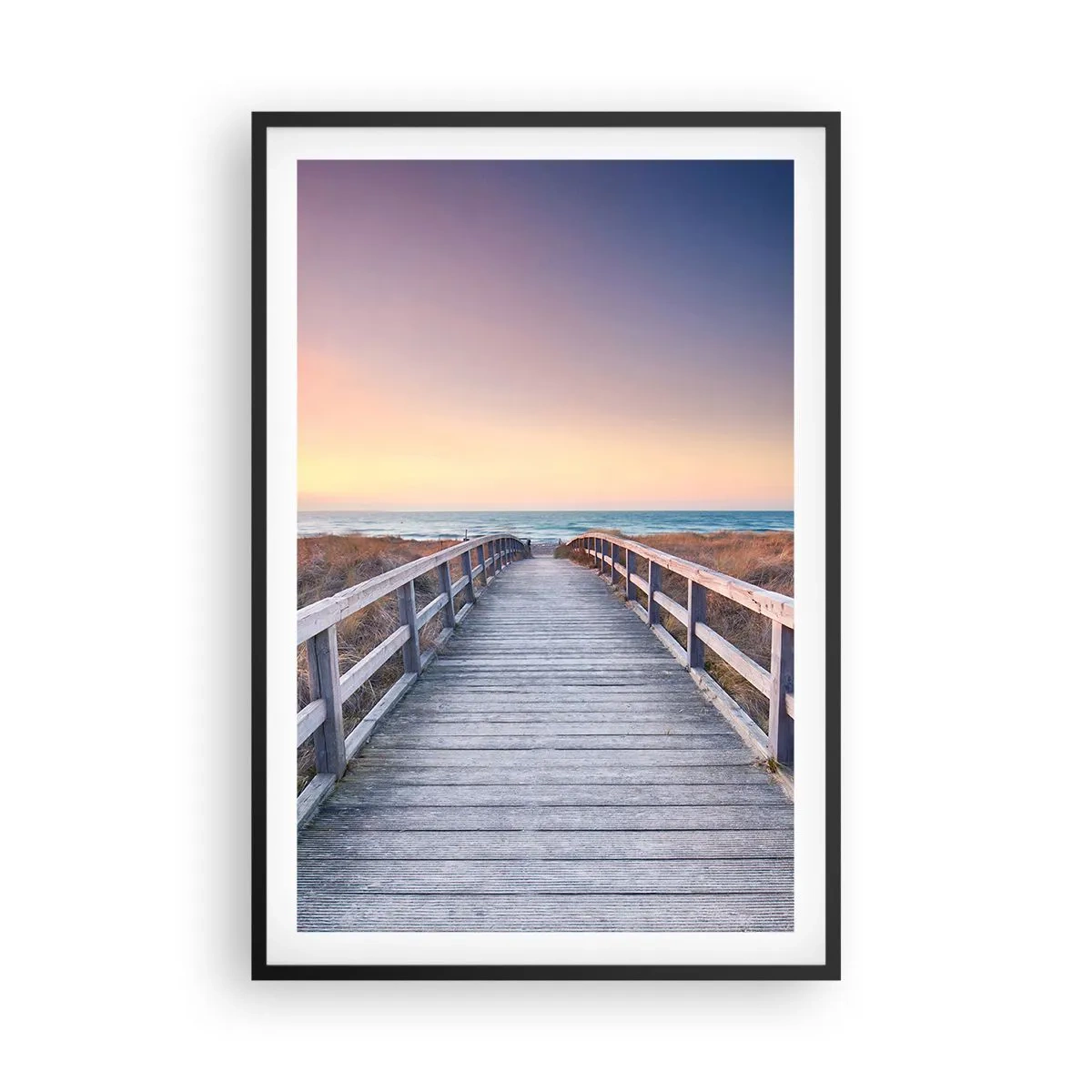 Poster in een zwarte lijst - Baltische avond aurora - 61x91 cm