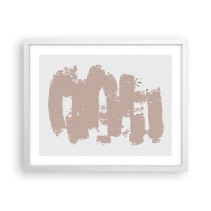 Poster in een witte lijst - Abstractie in zachtroze - 50x40 cm