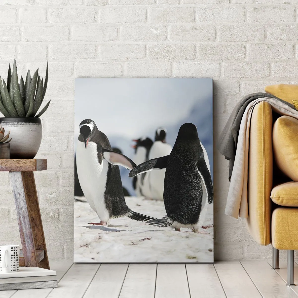 Schilderen op canvas - Dansen in de sneeuw - 45x80 cm