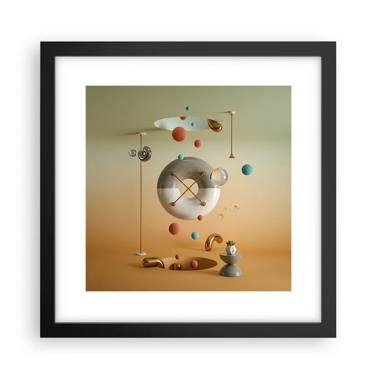 Poster in een zwarte lijst - Er kan van alles gebeuren - 30x30 cm