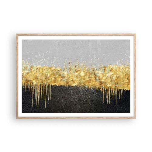 Een poster in een licht eiken lijst - Naar binnen en naar boven - 100x70 cm