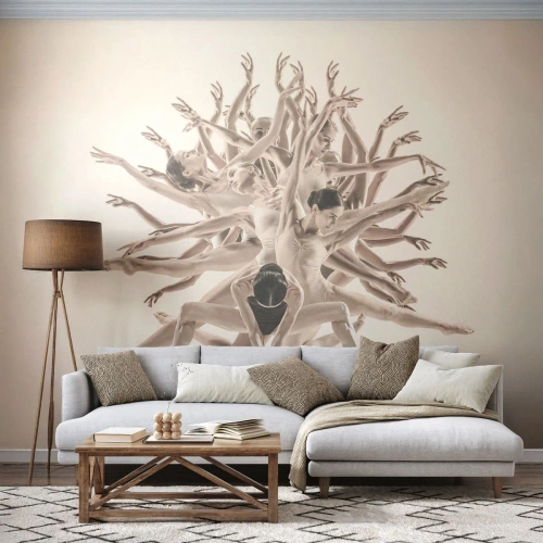 Fotobehang Premium Canvas - Bloeiend in dans - Abstractie, Deel, Ballet - 350x256 cm