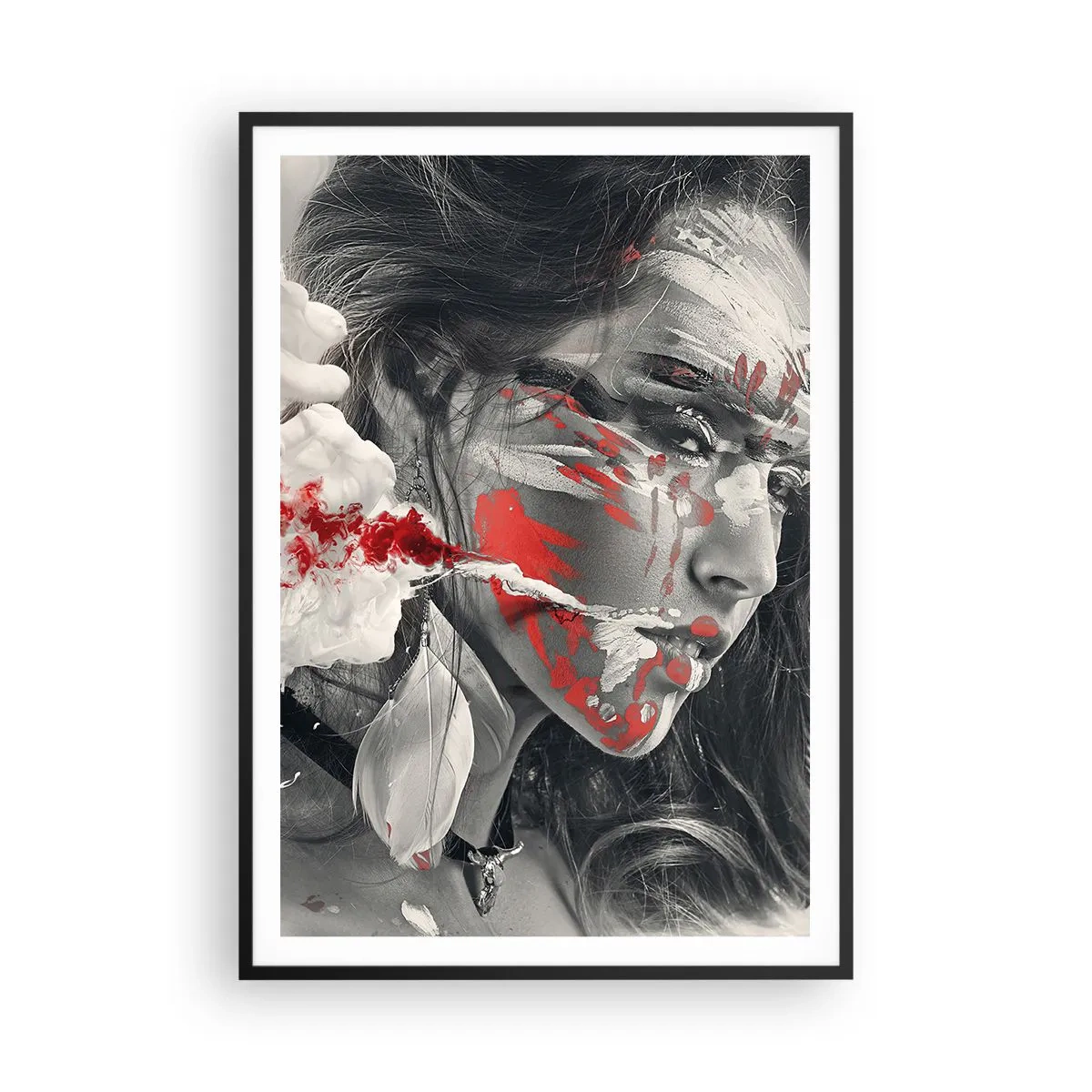 Poster in een zwarte lijst - In de dampen van absurditeit - 70x100 cm