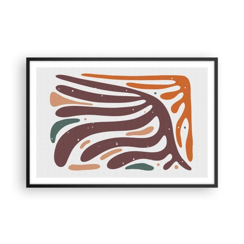 Poster in een zwarte lijst - Stralende organische compositie - 91x61 cm