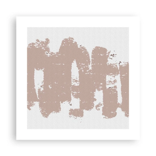 Poster - Abstractie in zachtroze - 40x40 cm