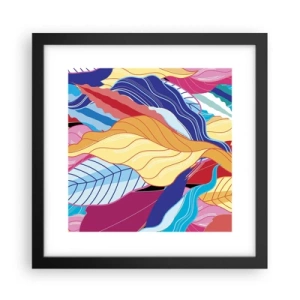 Poster in een zwarte lijst - Een kleurrijke puinhoop - 30x30 cm