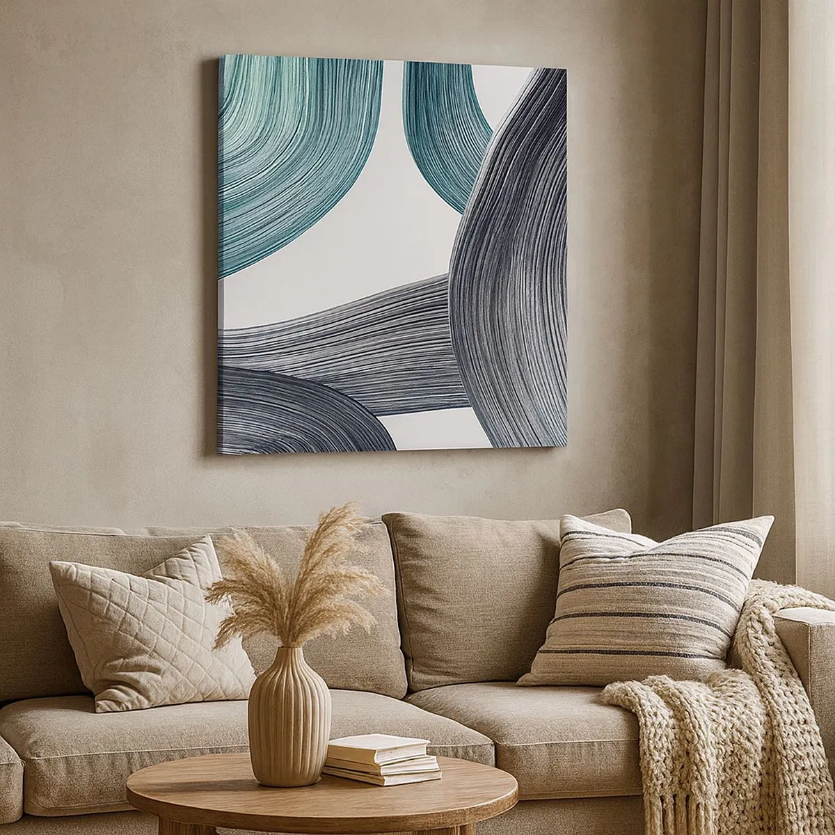 Schilderen op canvas - Smaragdgroene en zwarte paden - 30x30 cm