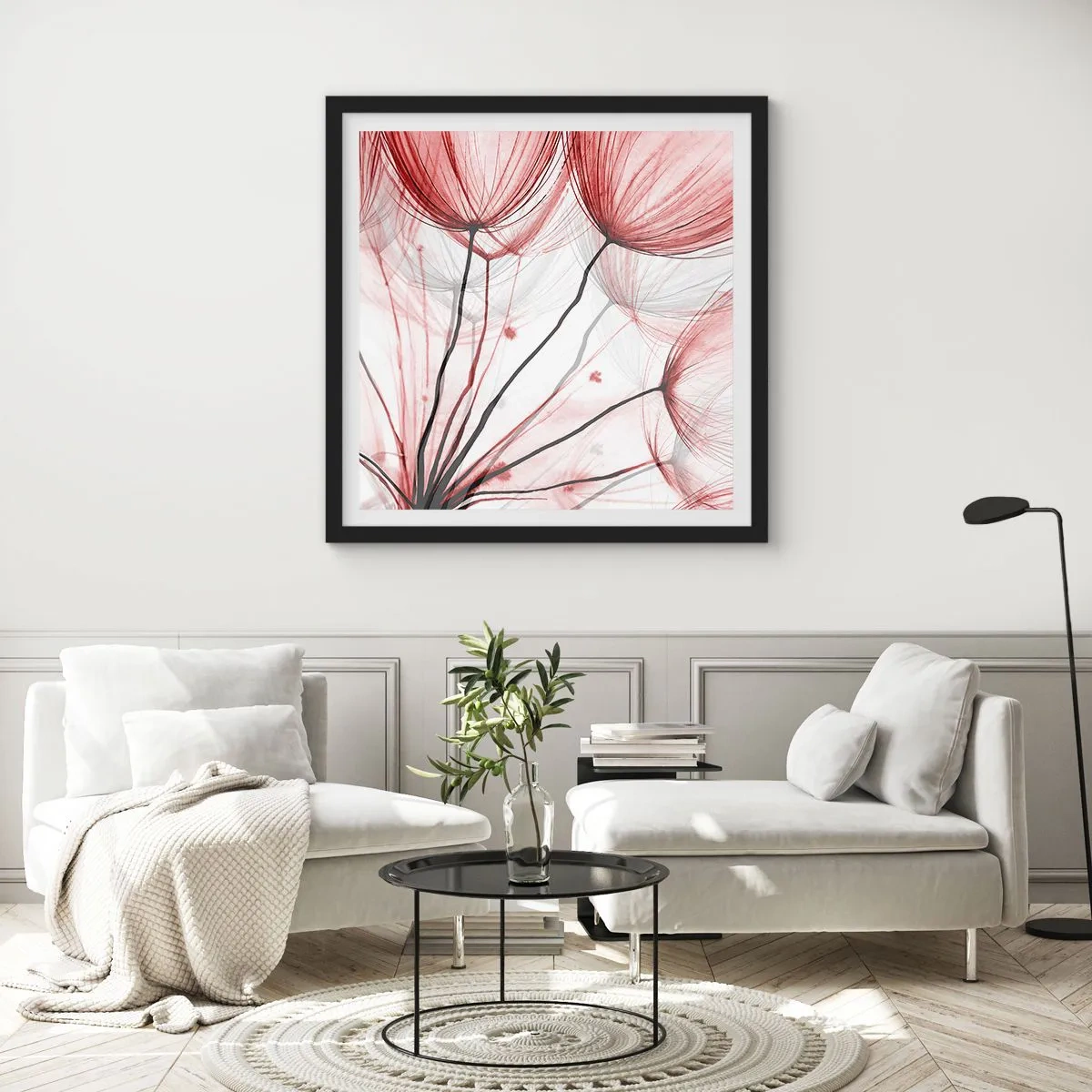 Poster in een zwarte lijst - Vóór het vertrek - 60x60 cm