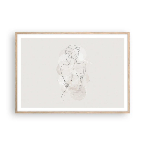 Een poster in een licht eiken lijst - Als een gevoelig instrument - 100x70 cm