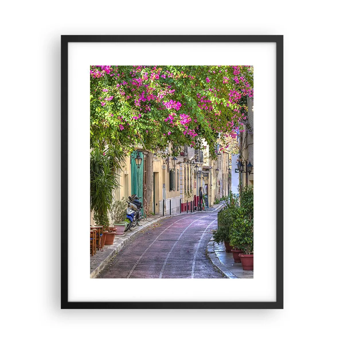Poster in een zwarte lijst - Bloeiende steeg - 40x50 cm